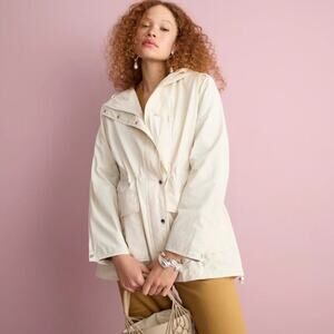 J.Crew Perfect Lightweight Rain Jacket Size S Champagne Cream